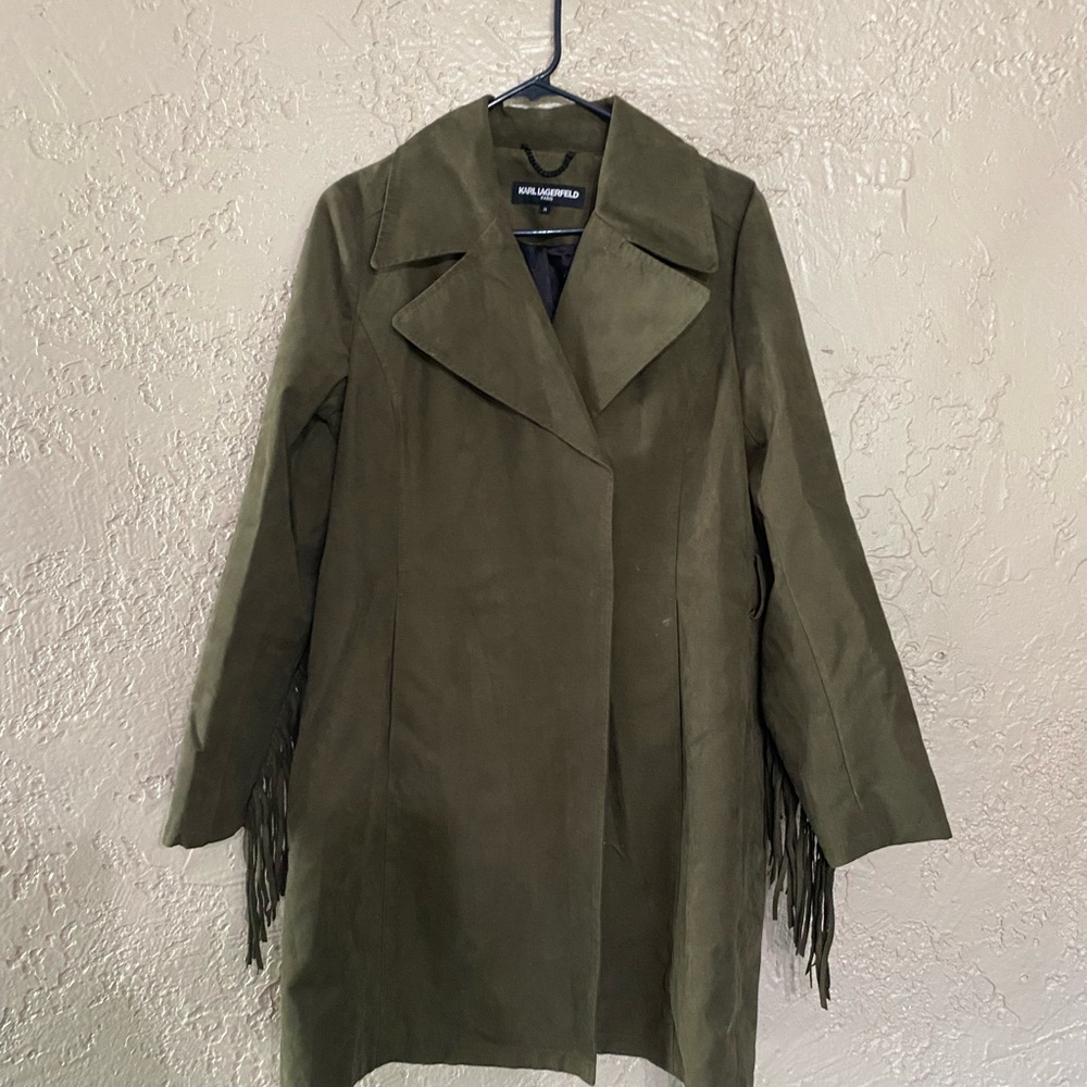 Karl Lagerfeld suede fringe coat